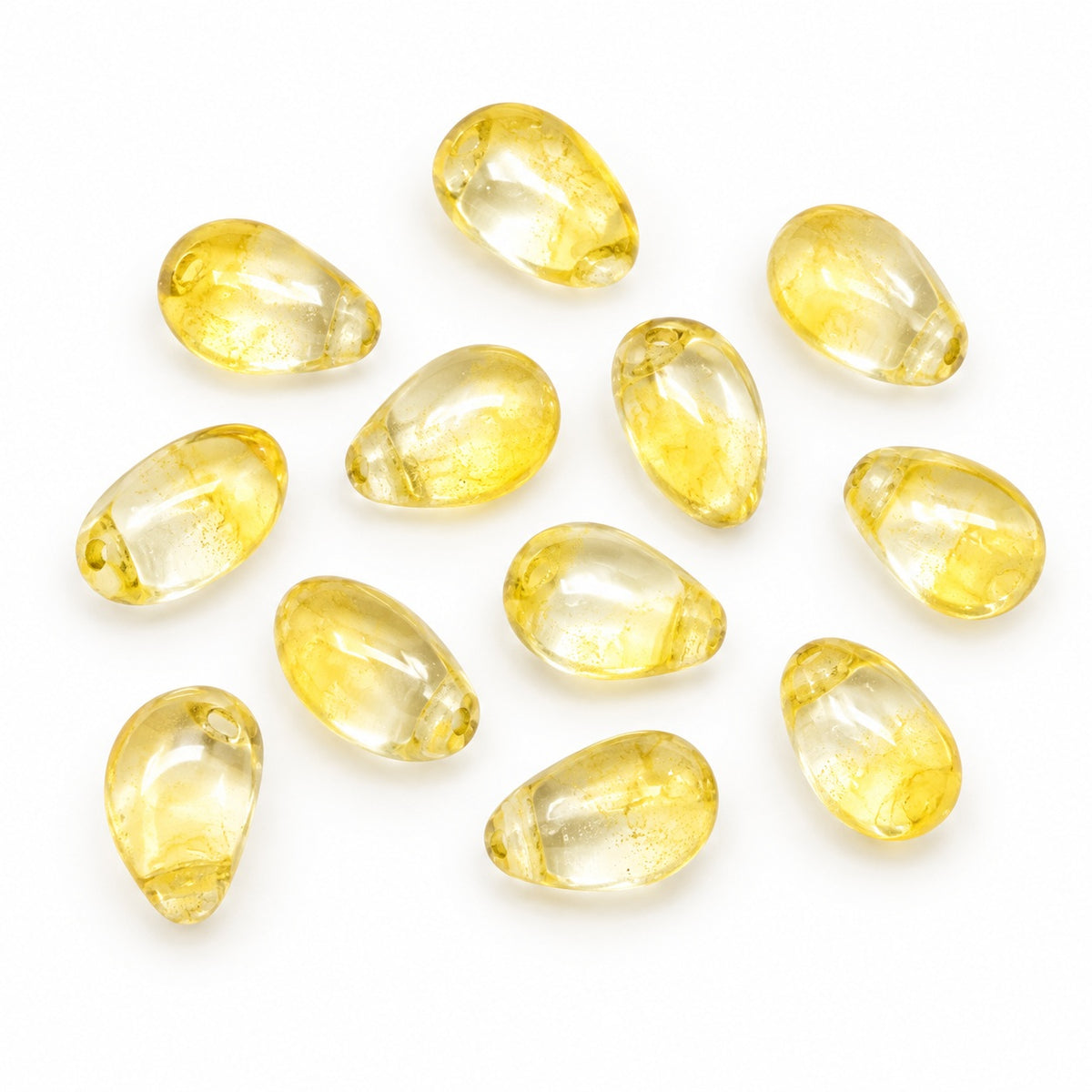 Drop Beads, Transparent Yellow (80120), Glass, Czech Republic