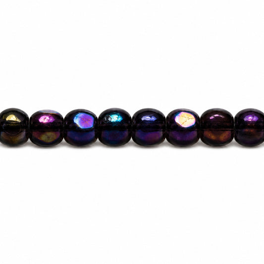 Faceted Special Cut Beads, Black Purple Iris (23980-21495), Glass, Czech Republic