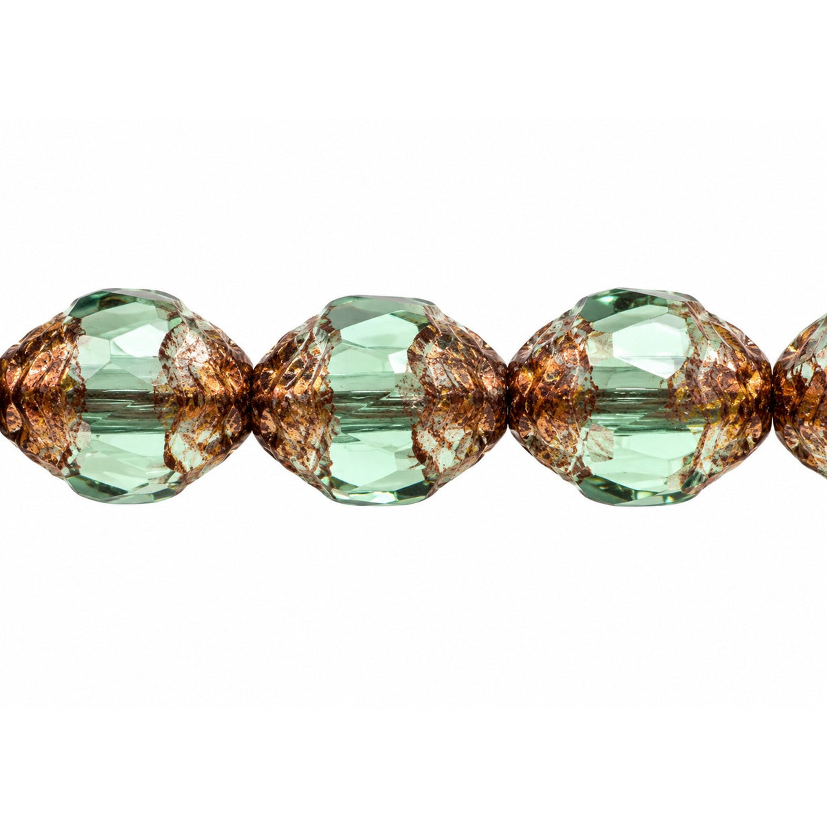 Special Cut Faceted Fire Polished Beads, 50300 Bronze (50300-14415), Glass, Czech Republic