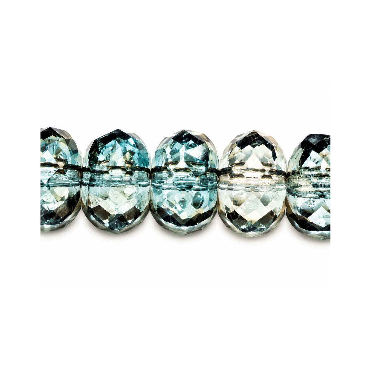 Special Cut Faceted Fire Polished Beads, Crystal Terracotta Blue (00030-15464), Glass, Czech Republic