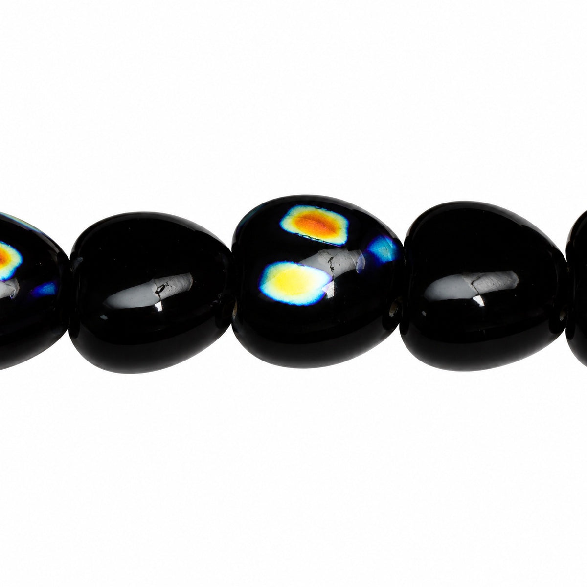 Heart Beads, Black 28704 (23980-28704), Glass, Czech Republic