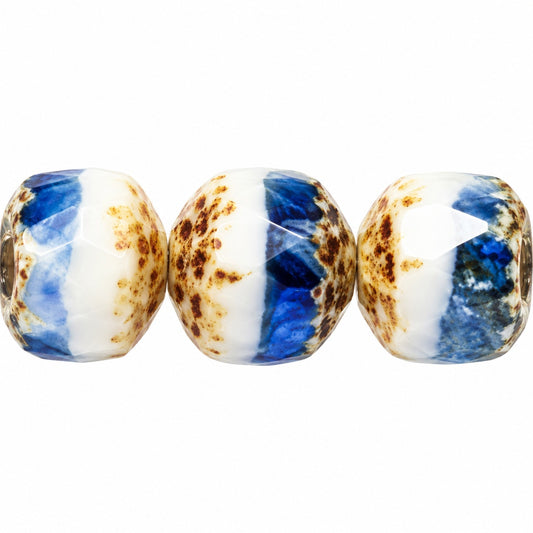 Cathedral Faceted Fire Polished Beads, X3077 Picasso (x3077-43400), Glass, Czech Republic