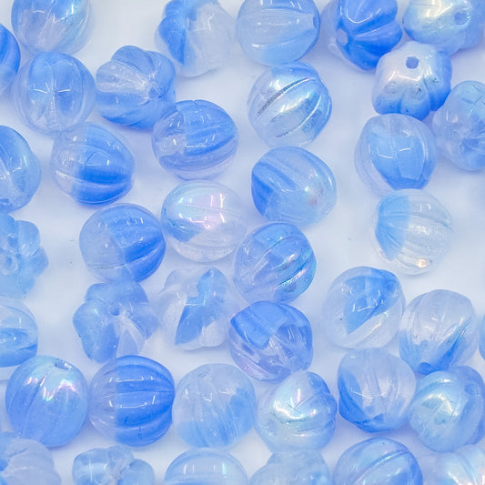 OUTLET 250g/50g Melon Beads, 8 x 8 mm, 36018 Ab (36018-28701), Glass, Czech Republic