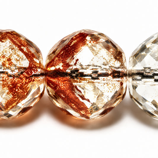 Faceted Round Fire Polish Beads - Small Cut, 0003A (0003a), Glass, Czech Republic