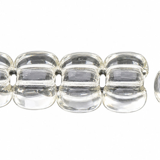2-Hole Pressed Beads, Crystal (30), Glass, Czech Republic
