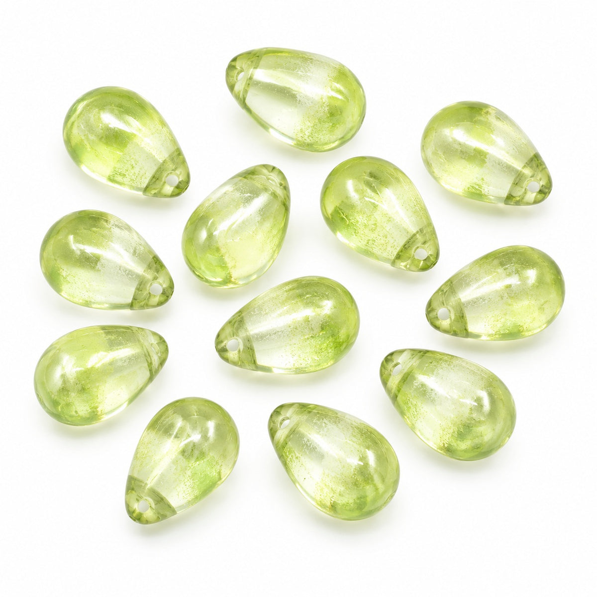 Drop Beads, Transparent Green (50400), Glass, Czech Republic