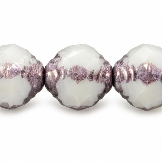 Wasp Special Cut Faceted Fire Polished Beads, White Bronze (02010-14415), Glass, Czech Republic