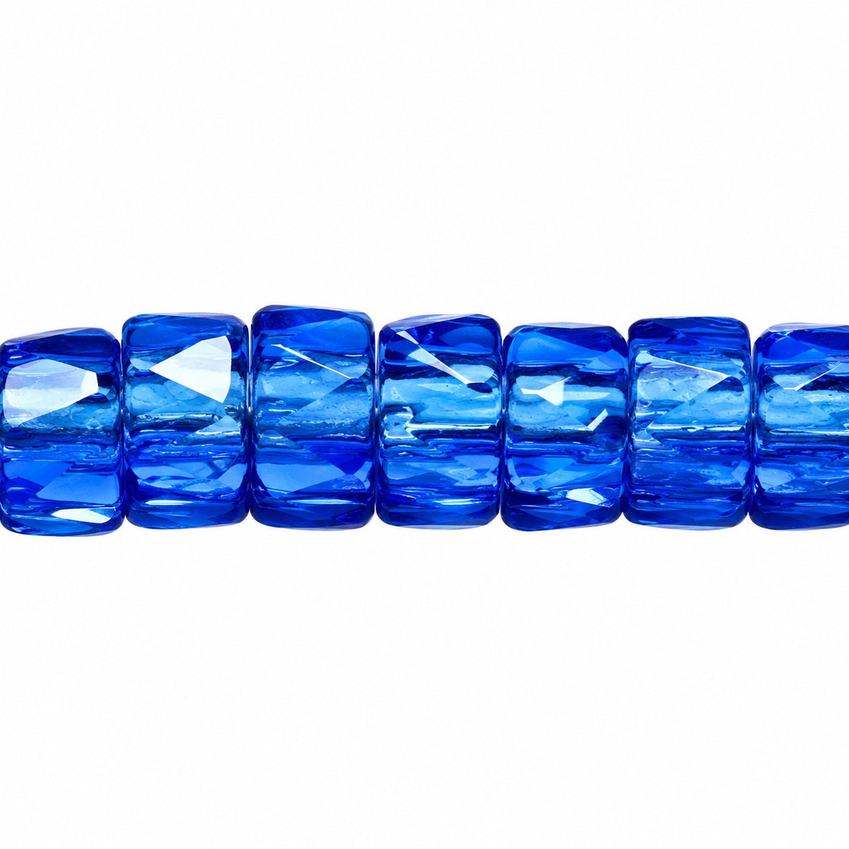 Faceted Oval Beads Special Cut, Transparent Blue (30060), Glass, Czech Republic