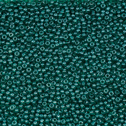 OUTLET 10 grams Preciosa Ornela Seed Beads, Round Hole, Loose, 10/0, transp. teal green, sfinx (56710), Glass, Czech Republic