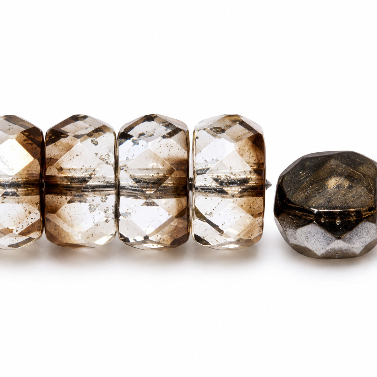 Faceted Special Cut Beads Rondelle, Crystal 22201 (00030-22201), Glass, Czech Republic