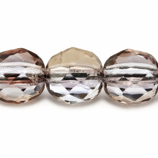 Faceted Special Cut Beads, Transparent Light Amethyst Crystal Bronze Capri (20210-22601), Glass, Czech Republic