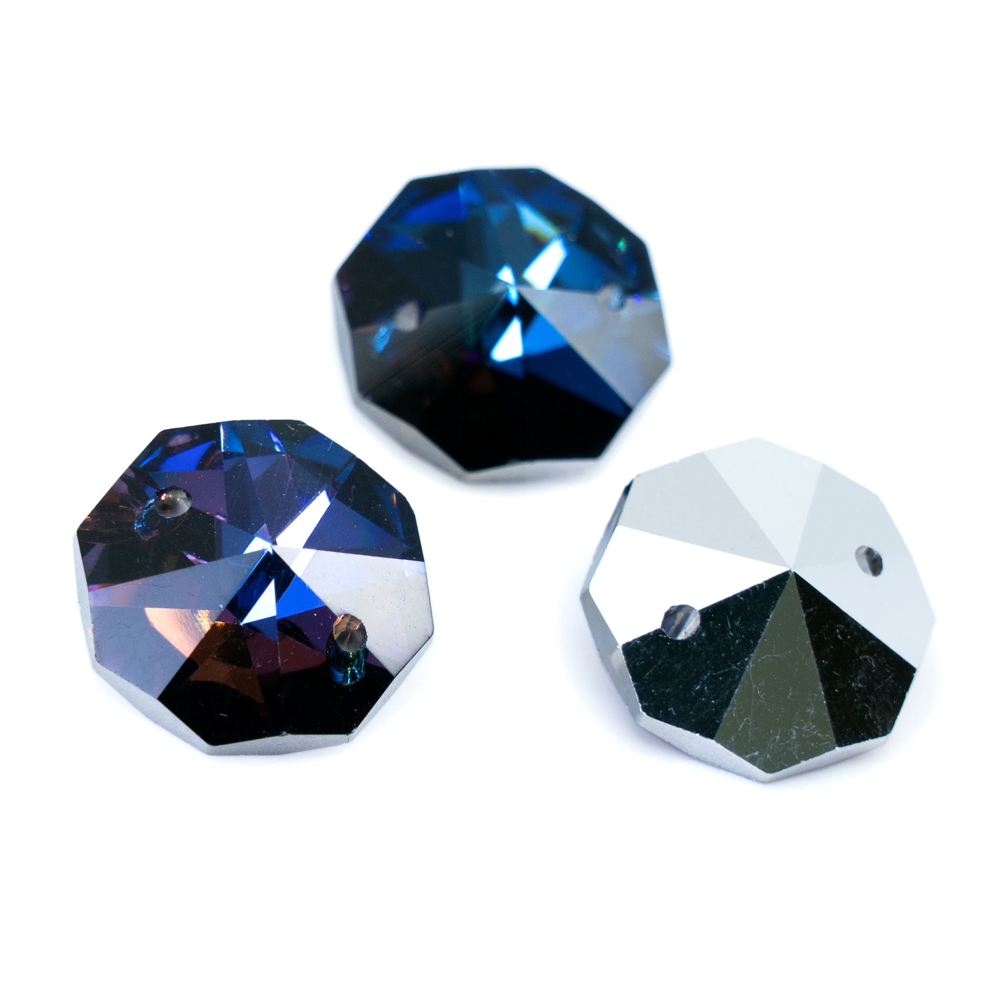 OUTLET 5 grams Octagon Faceted Crystal Glass Stone, 26 x 26 mm, Crystal Blue Azuro (00030-BLUE-AZURO), Glass, Czech Republic