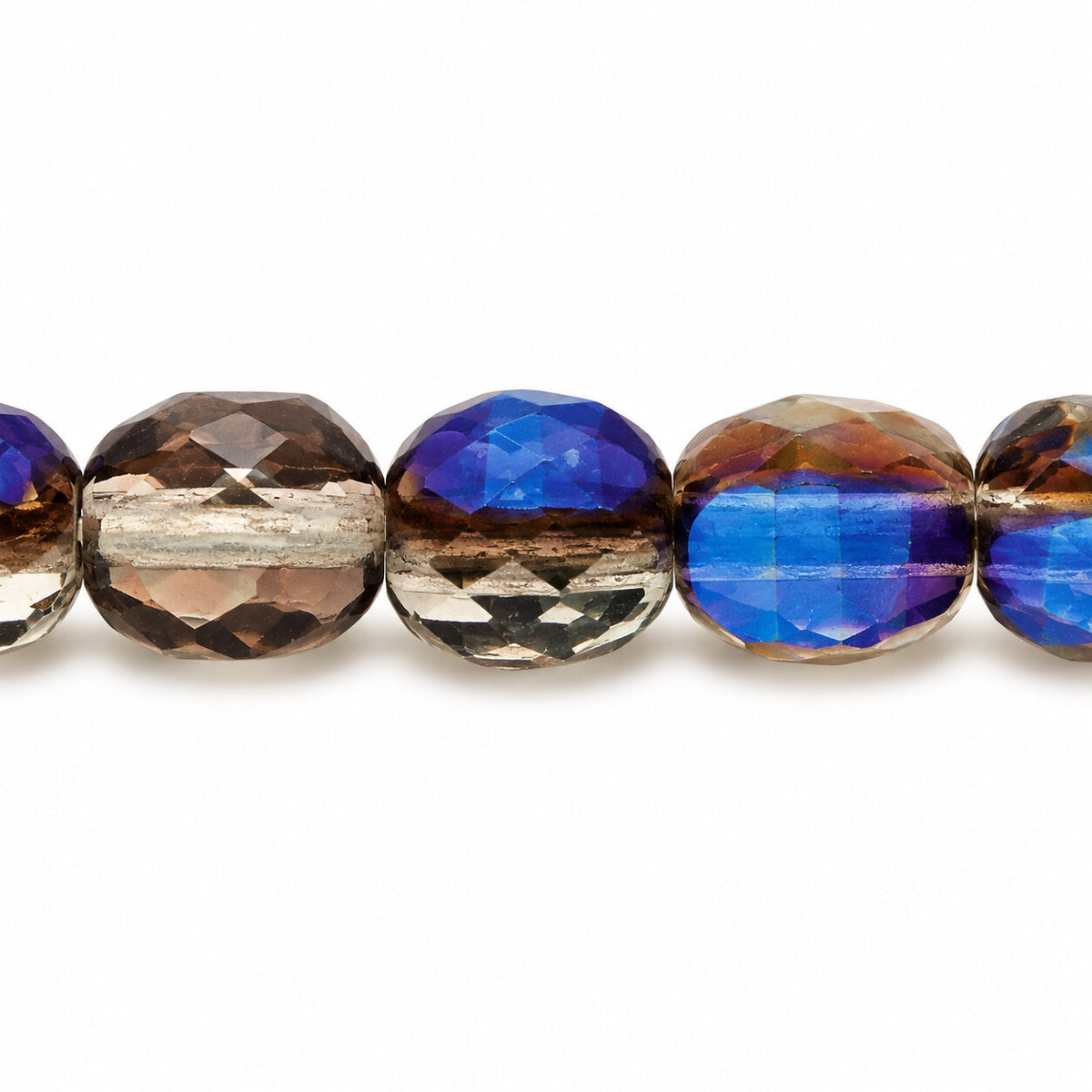 Faceted Special Cut Beads, Gray 22201 (40010-22201), Glass, Czech Republic