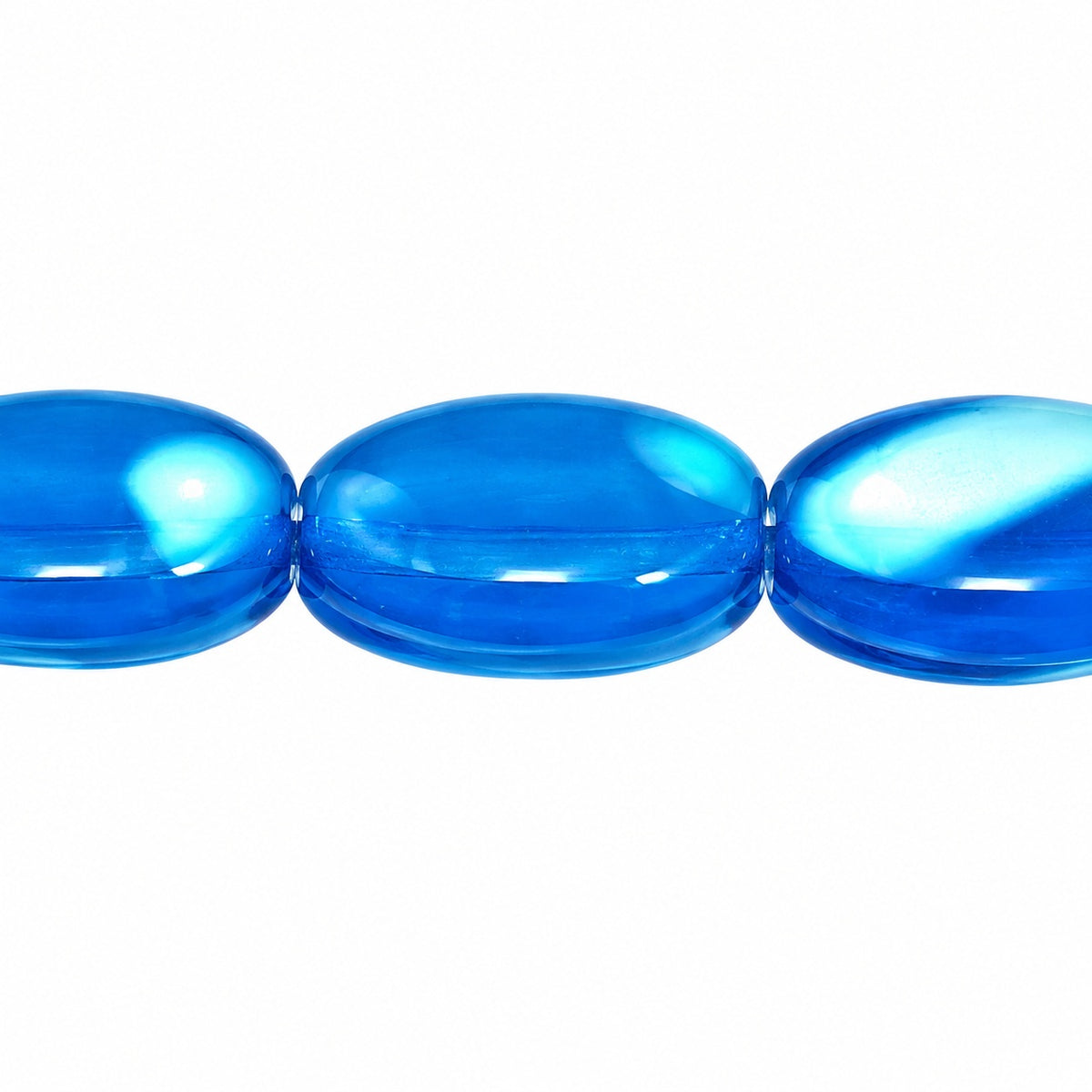 Oval Beads, Blue 281010 (62010-281010), Glass, Czech Republic