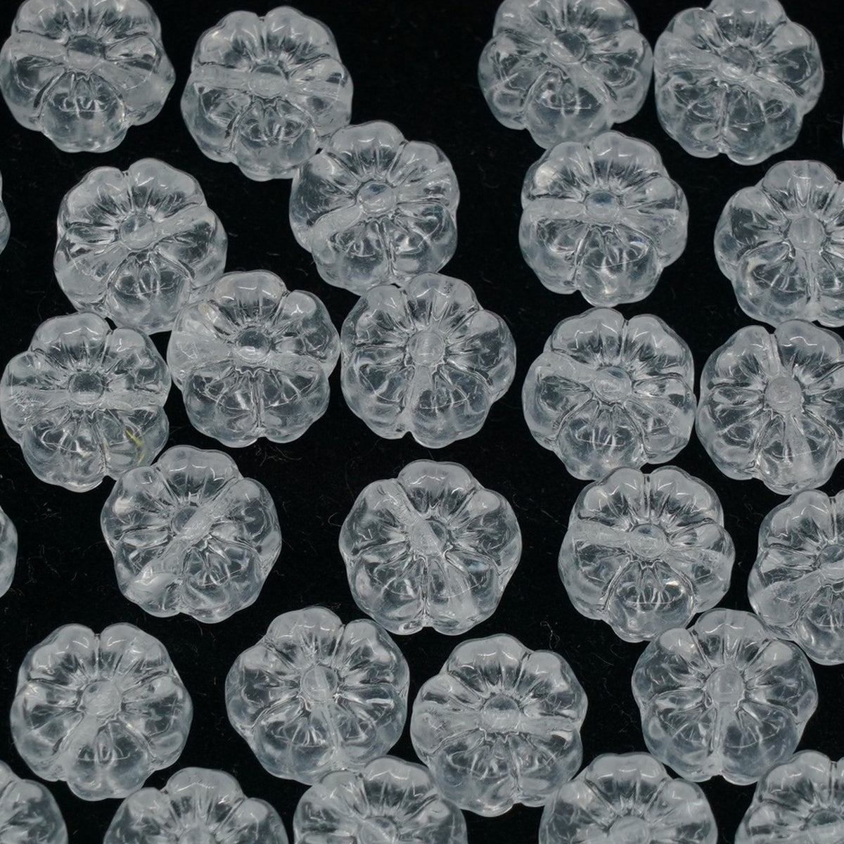 OUTLET 250g/50g Hawaiian Flower Beads, 10 x 10 mm, Crystal (00030), Glass, Czech Republic