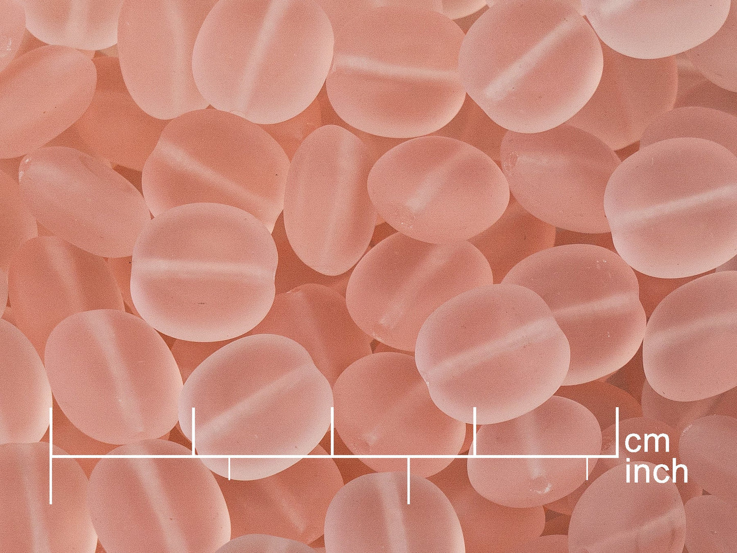 OUTLET 10 grams Oval Pressed Glass Beads, 10 x 9 mm, Transparent Pink Matte (70110-84110), Glass, Czech Republic