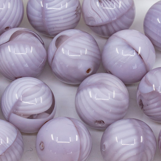 OUTLET 250g/50g Round Druck Beads, 16 x 16 mm, Silk Laender B (26017-B), Glass, Czech Republic
