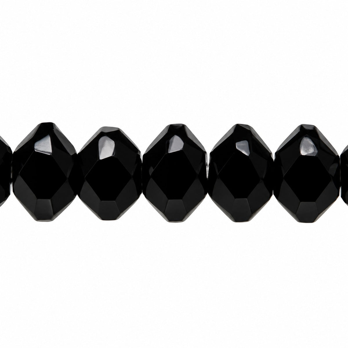 Special Cut Faceted Fire Polished Beads, Black (23980), Glass, Czech Republic