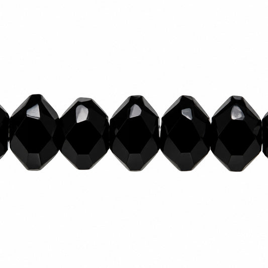Special Cut Faceted Fire Polished Beads, Black (23980), Glass, Czech Republic