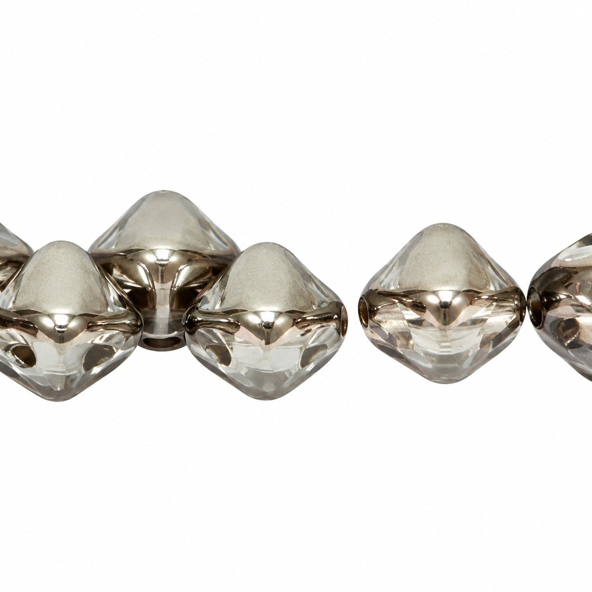 Silky 2-Hole Square Beads, Crystal Chrom (00030-27401), Glass, Czech Republic