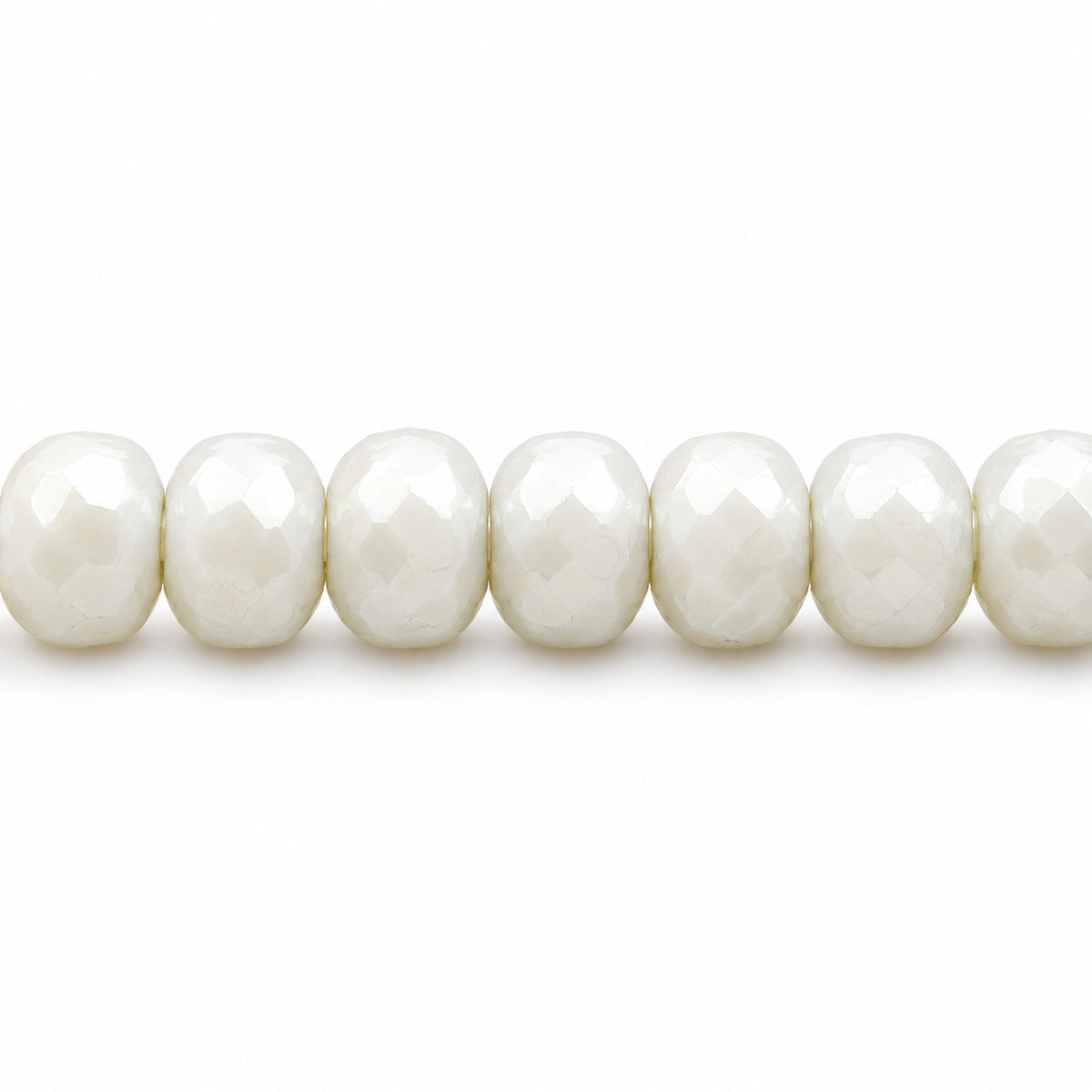 Special Cut Faceted Fire Polished Beads, Chalk White (03000), Glass, Czech Republic