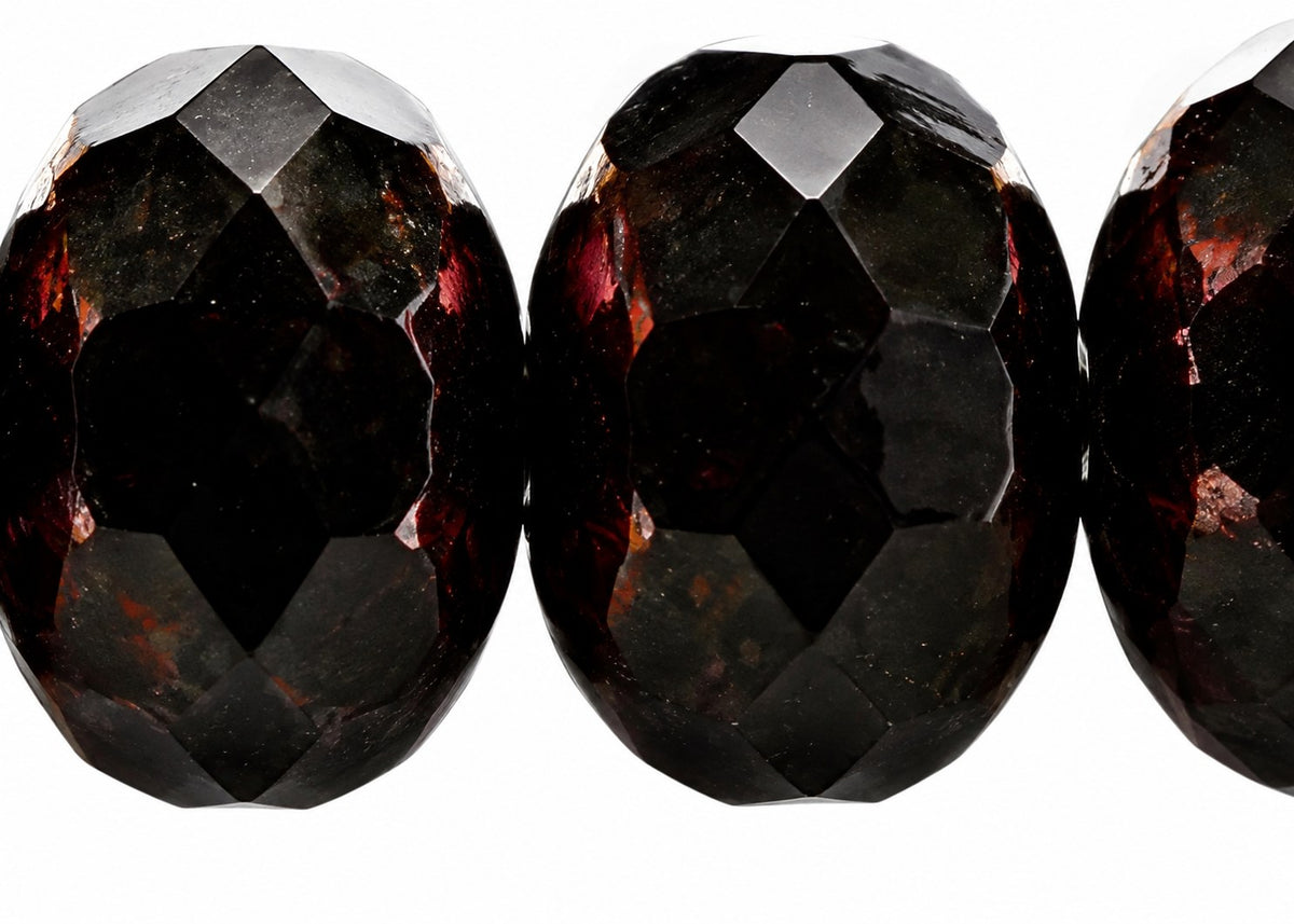 Rondelle Faceted Fire Polish Beads, Black Bronze (23980-14415), Glass, Czech Republic