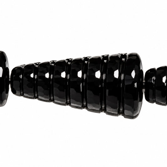 Cone Beads - Hole Through The Whole Bead, Black (23980), Glass, Czech Republic
