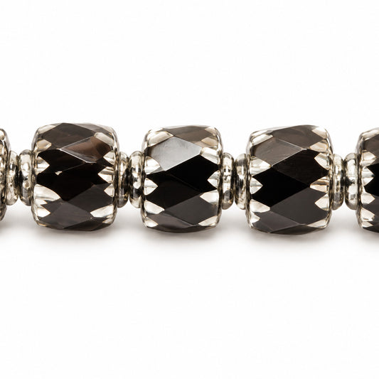 Cathedral Faceted Fire Polished Beads, Black Platin (23980-13702), Glass, Czech Republic