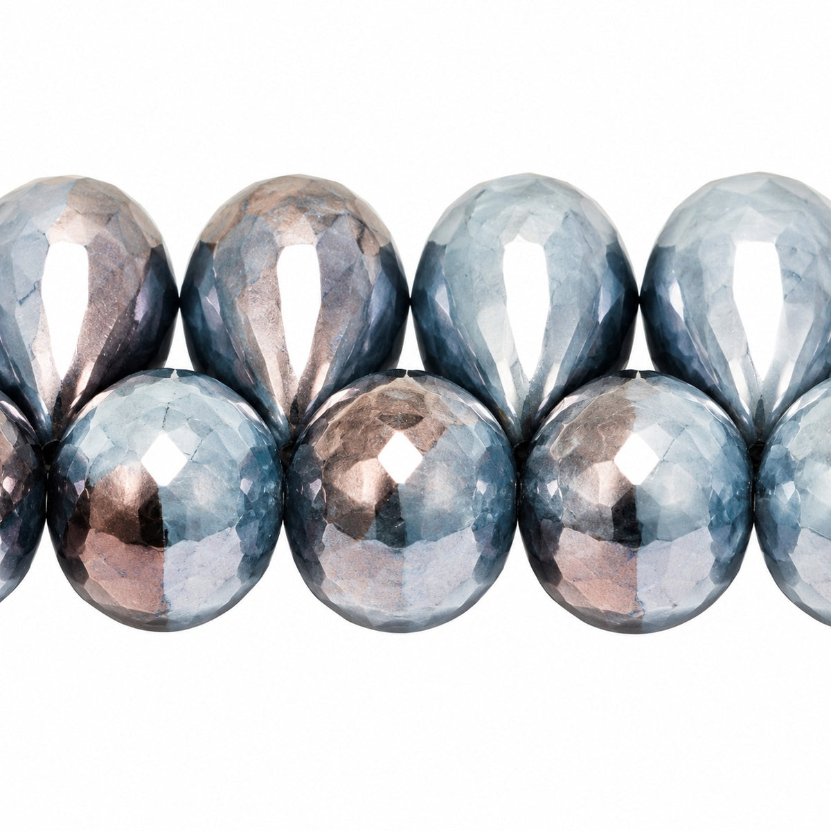Drop Beads, Ts037 Luster Blue Full Coated (ts037-14464), Glass, Czech Republic