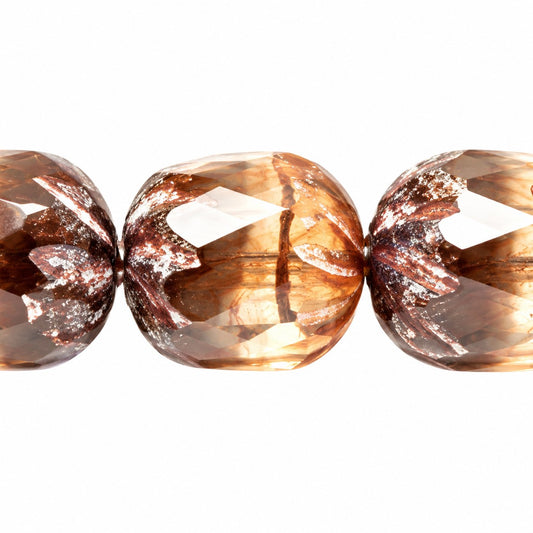 Faceted Fire Polished Beads Special Cut, X1134 Picasso (x1134-43400), Glass, Czech Republic