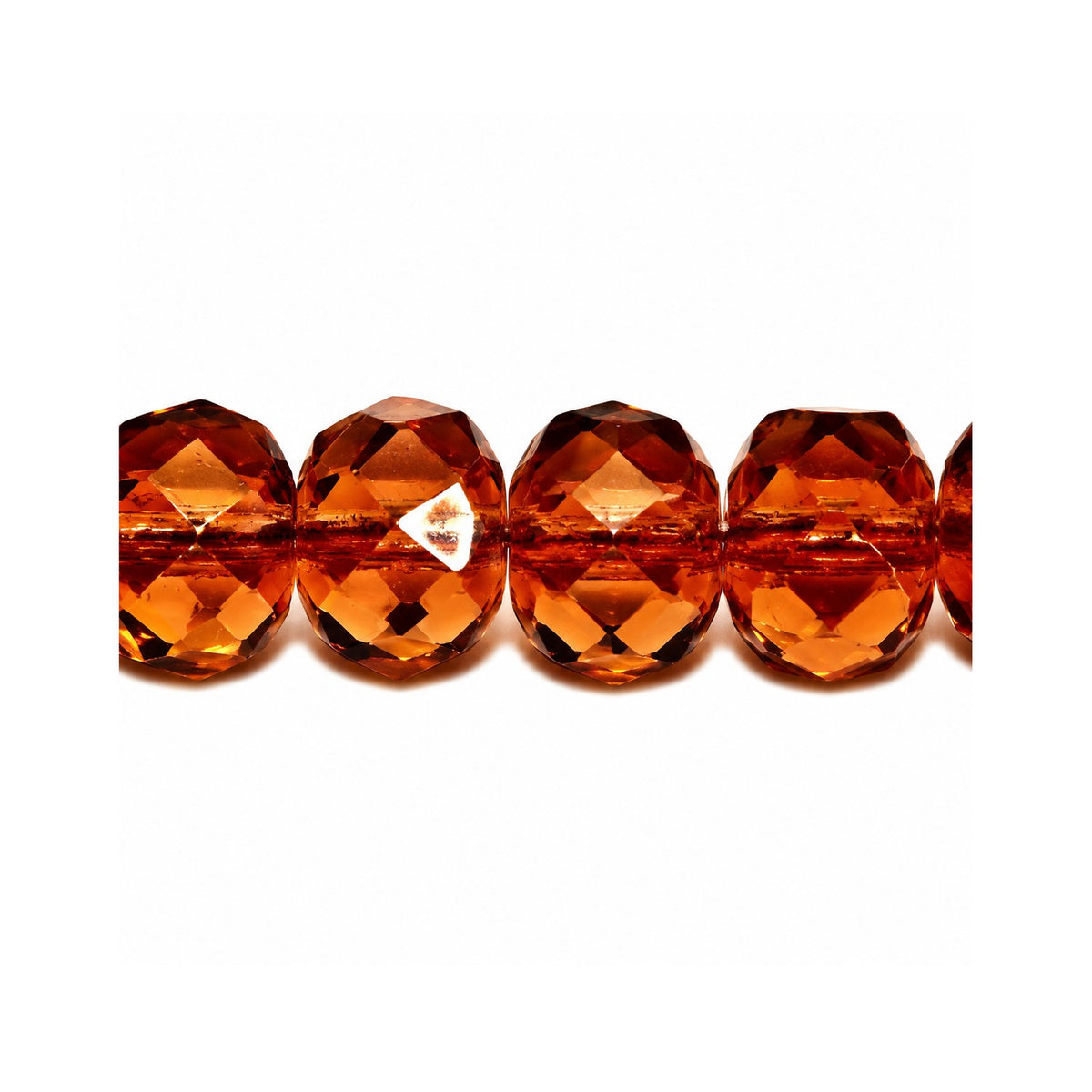 Special Cut Faceted Fire Polished Beads, Transparent Brown (10220), Glass, Czech Republic