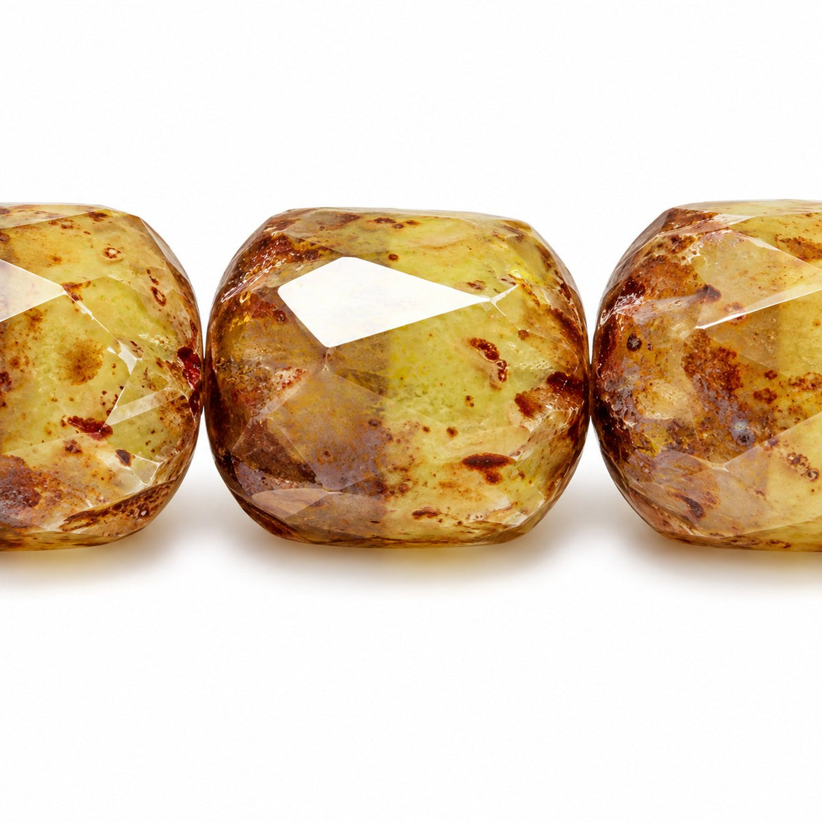 Fire Polished Faceted Cathedral Beads, X1127 Travertin (x1127-86800), Glass, Czech Republic