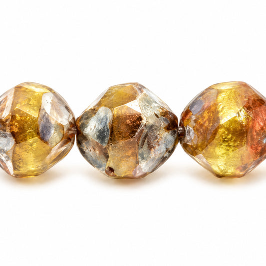 Special Cut Faceted Fire Polished Beads. Smashed, X3049 Stain Strong (x3049-86805), Glass, Czech Republic