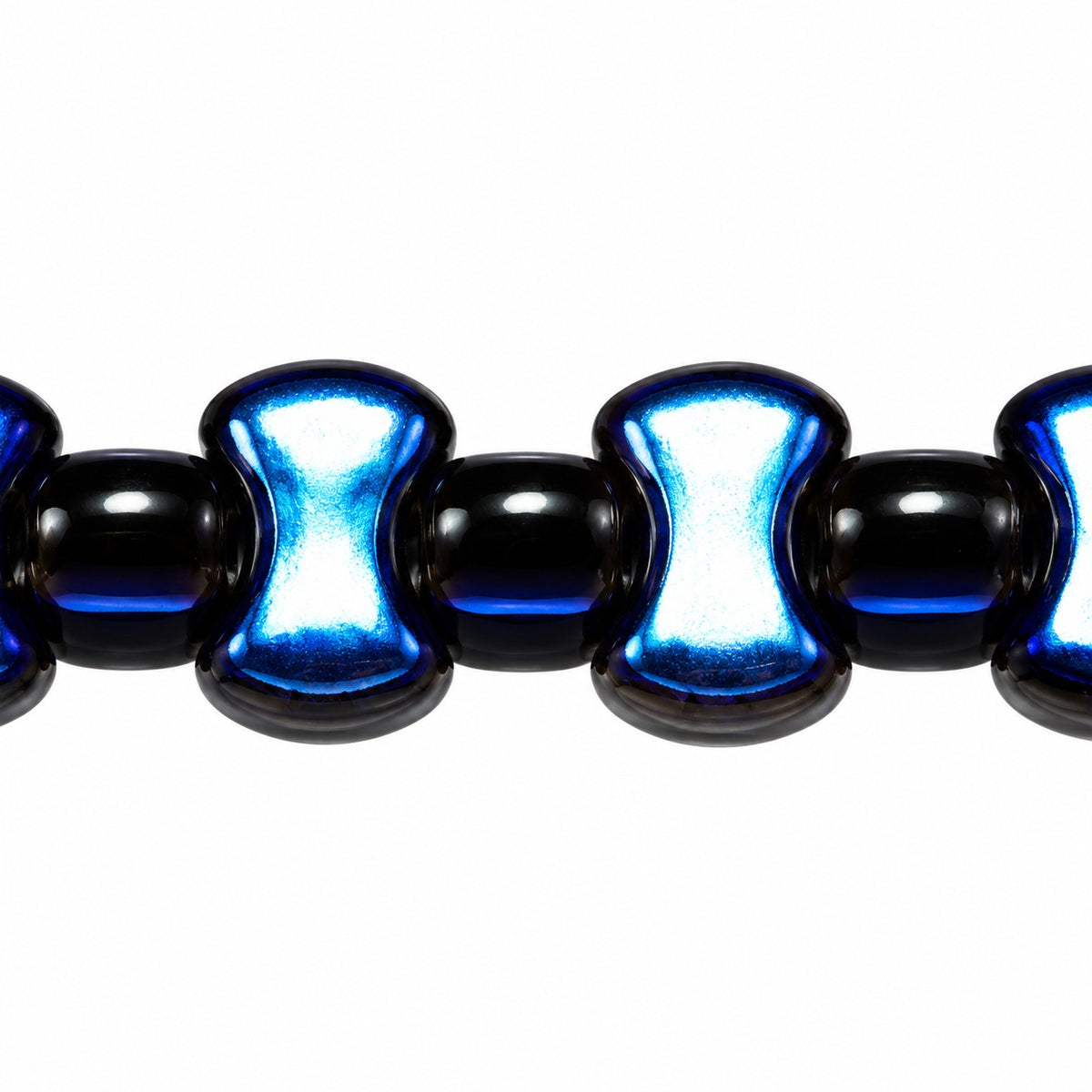 Shaped Pressed Beads, Black 22203 (23980-22203), Glass, Czech Republic