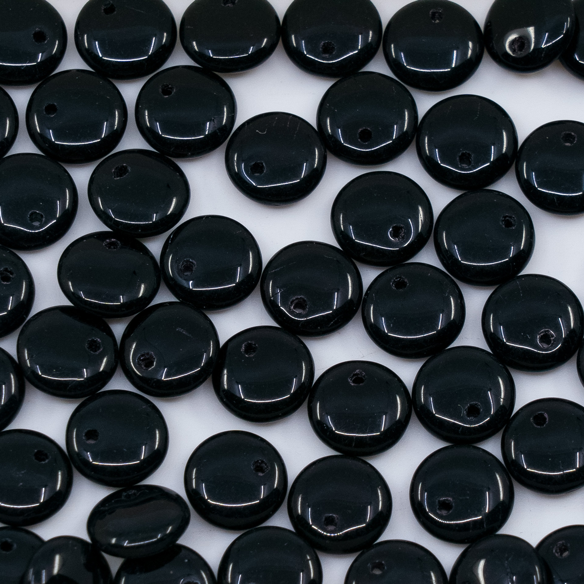 OUTLET 250g/50g Lentil Beads, 9 x 9 mm, Black (23980), Glass, Czech Republic