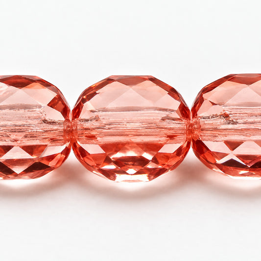 Faceted Special Cut Beads, Transparent Pink (70110), Glass, Czech Republic