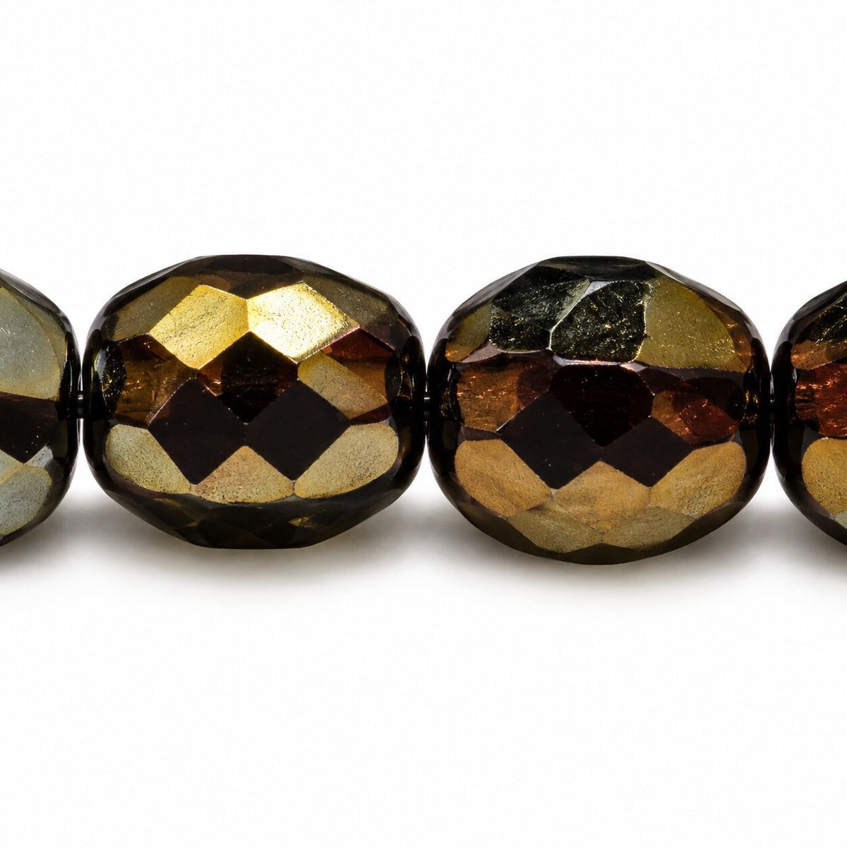 Faceted Special Cut Beads, Black Brown Iris (23980-21415), Glass, Czech Republic
