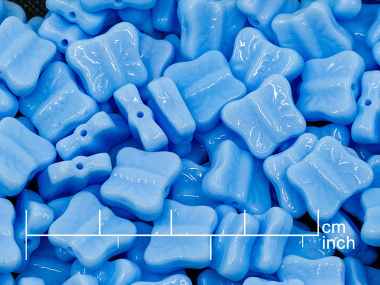 OUTLET 10 grams Pressed Beads Butterflies, 12 x 12 mm, Opaque Light Blue (33010), Glass, Czech Republic