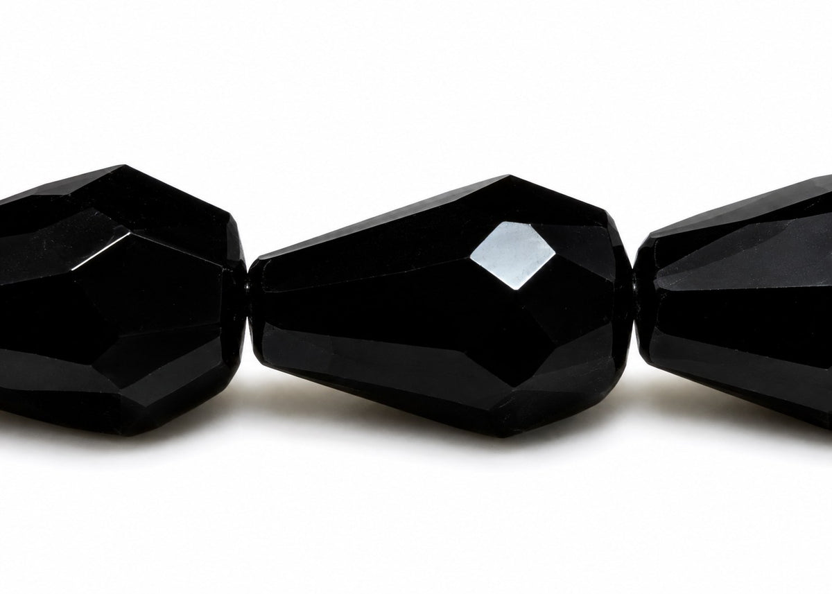 Faceted Fire Polished Beads Special Cut, Black (23980), Glass, Czech Republic