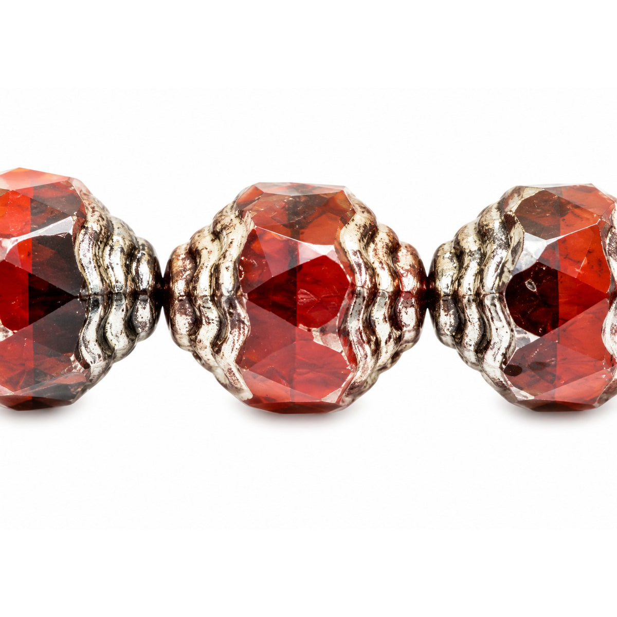 Special Cut Faceted Fire Polished Beads, X1159 Platin (x1159-13702), Glass, Czech Republic
