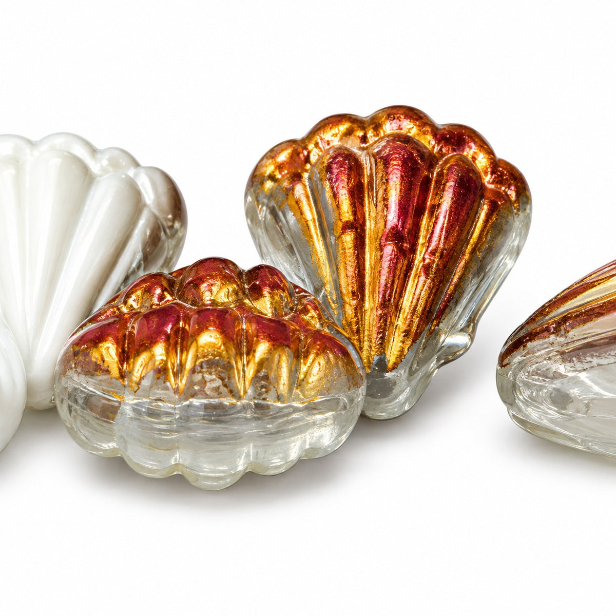 Flower Beads, White 23001 (02010-23001), Glass, Czech Republic