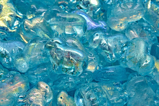 Sheep Pressed Beads, Crystal Ab Light Aqua Blue (00030-28701-34308), Glass, Czech Republic
