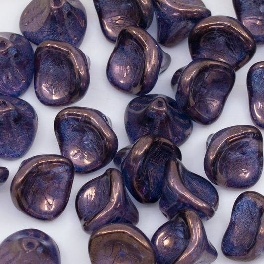 OUTLET 250g/50g Daylily Flower Beads, 12 x 10 mm, Crystal Purple (00030-15726), Glass, Czech Republic