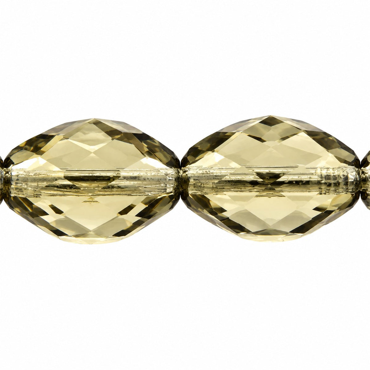Oval Faceted Beads, Gray (40010), Glass, Czech Republic