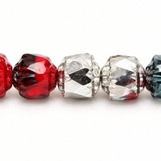 Cathedral Faceted Fire Polished Beads Special Cut, X2659 Crystal Silver Half Coating (x2659-27001), Glass, Czech Republic