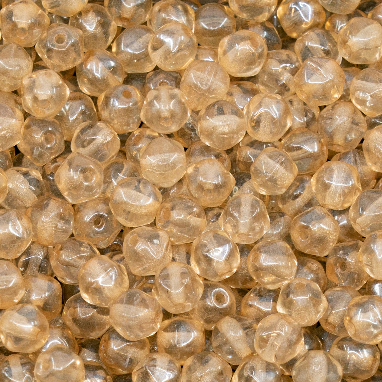 OUTLET 250g English Cut Beads Rounded, 6 x 6 mm, Crystal Luster Brown Full Coated (00030-14413), Glass, Czech Republic