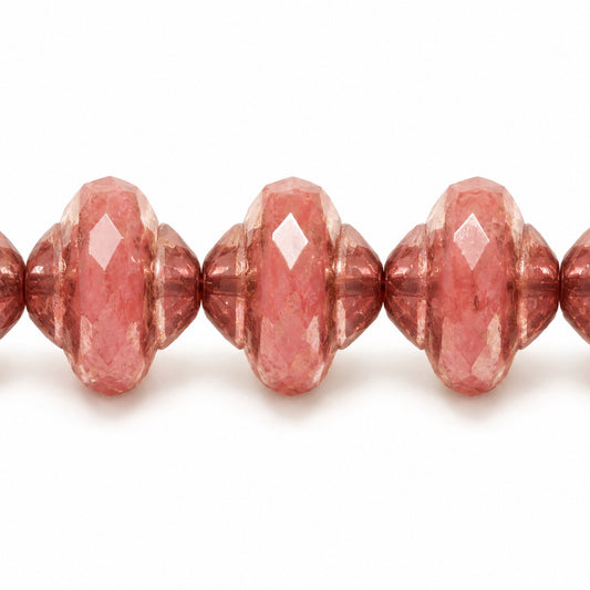 Faceted Special Cut Beads Ufo, Opal Pink Platin (71010-13702), Glass, Czech Republic