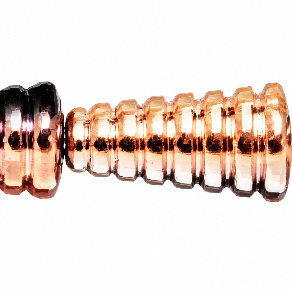 Cone Beads - Hole Through The Whole Bead, Black Rose Gold Capri (23980-27101), Glass, Czech Republic