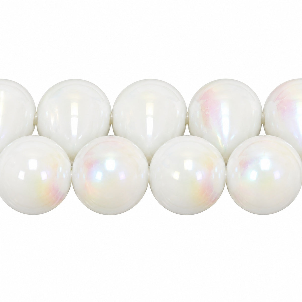 Drop Beads, Chalk White Ab (03000-28701), Glass, Czech Republic