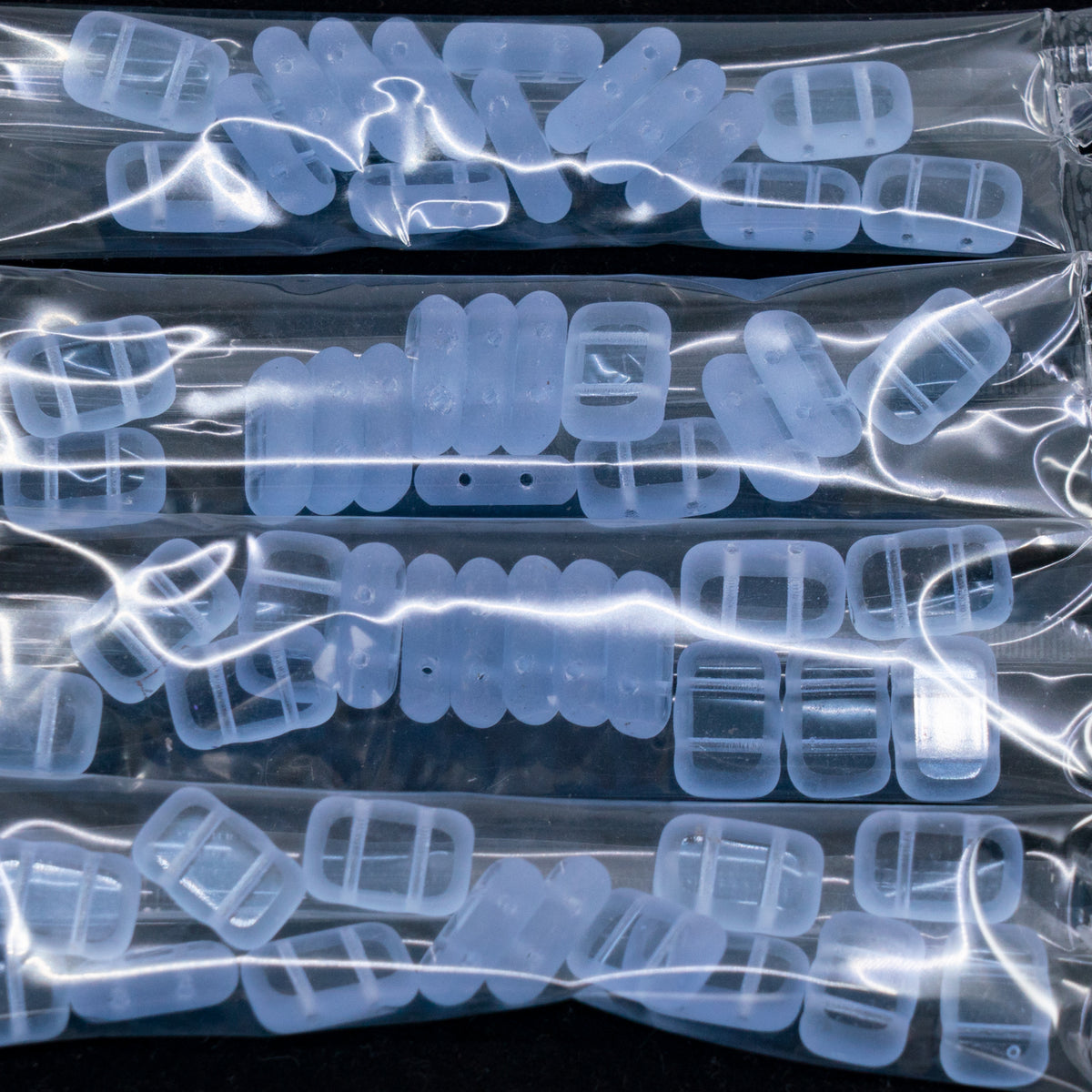 OUTLET 10 grams Table Cut Rectangle Beads With 2Holes, 12 x 8 mm, Transparent Light Amethyst Matte (20210-84100), Glass, Czech Republic